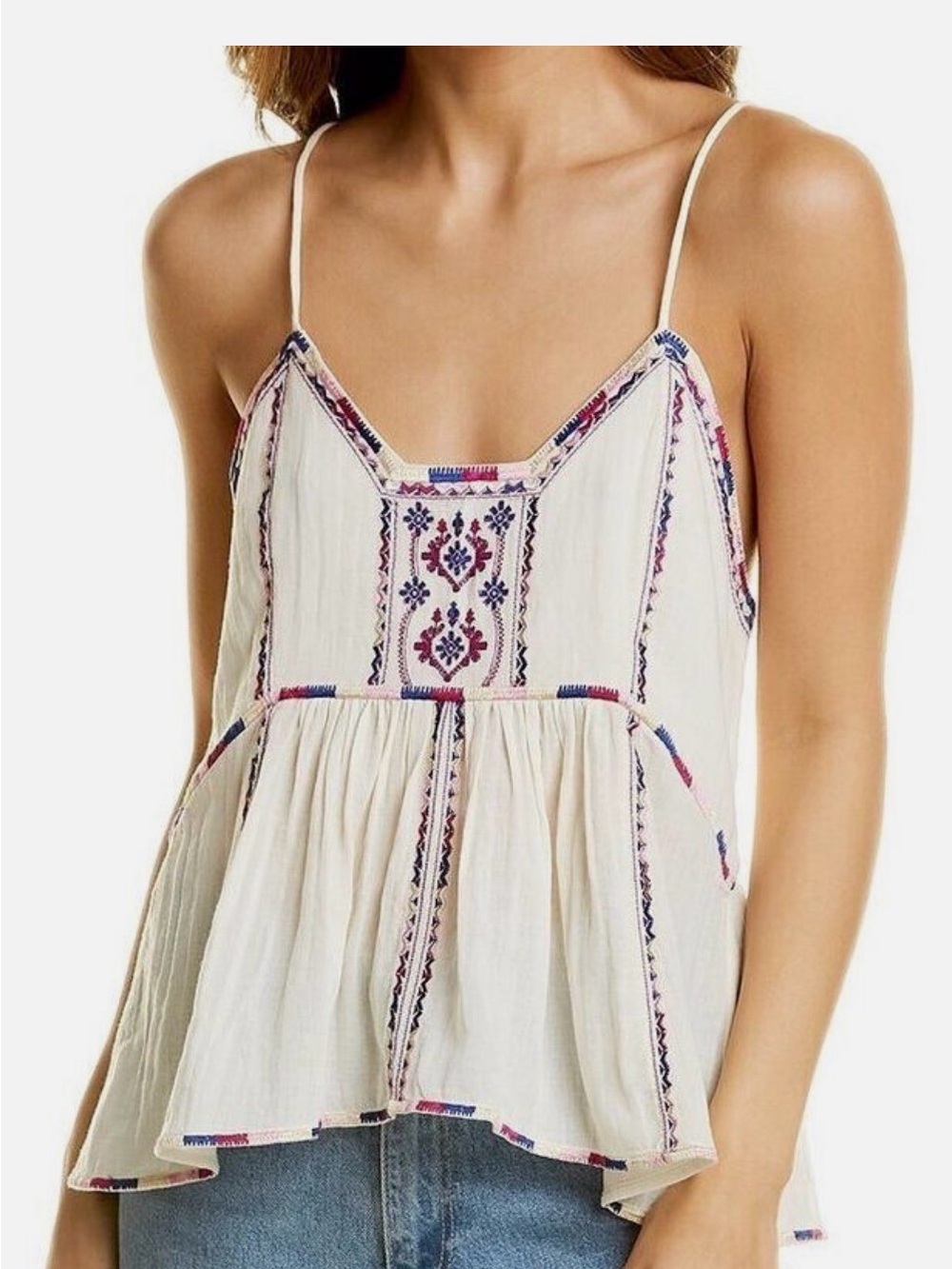 Isabel Marant Étoile Francesca Embroidered Camisole in Cream Size 36 NWT